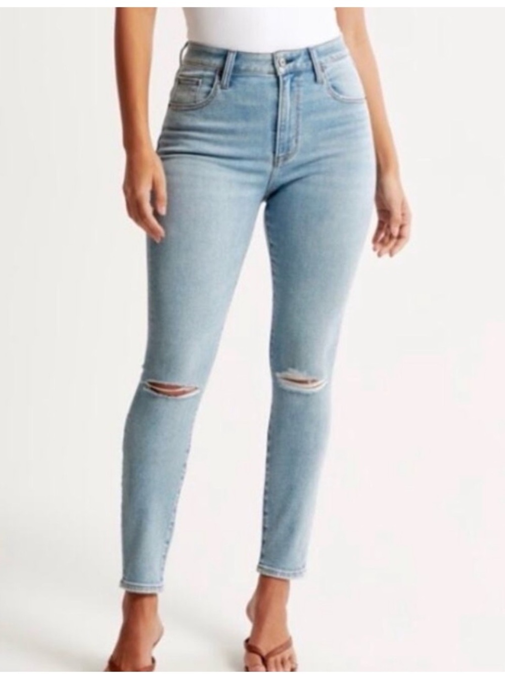 24R/37 Abercrombie & Fitch Medium Wash Super Skinny Ankle High Rise 
CurveLove
